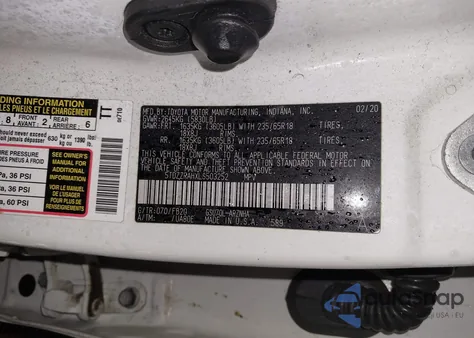 2020 Toyota Highlander Le z USA, uszkodzony, nr VIN 5TDZZRAHXLS503252